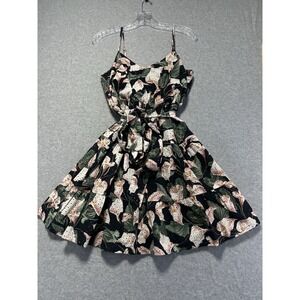 Women's Express Fit & Flare Floral Eyelet‎ Detail Summer Dress Size XS